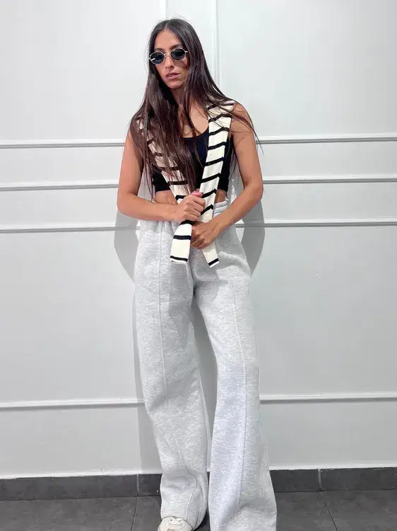 מכנס פוטר אפור בהיר