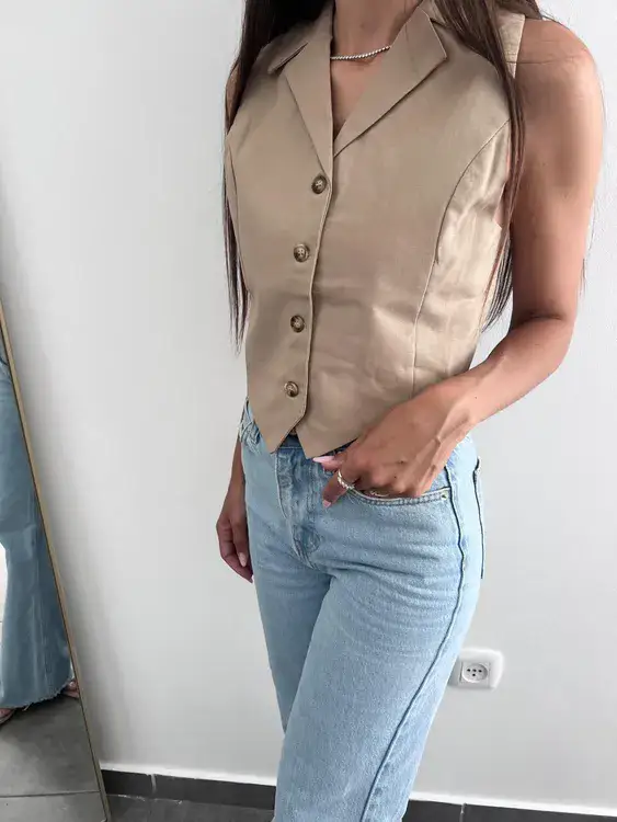 ווסט פשתן מיקה - חום